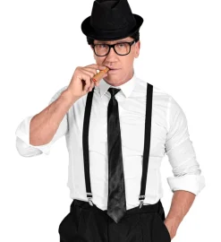 Zestaw KRÓL BLUESA kapelusz, szelki, krawat, okulary Blues Brothers
