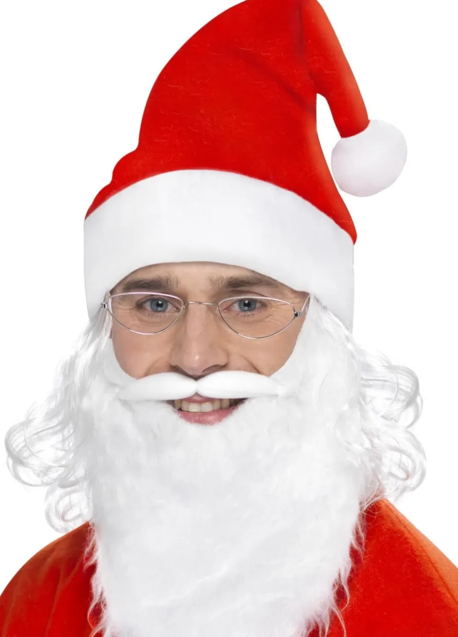 Zestaw Mikołaja czapka, broda i okulary PRZEBRANIE MIKOŁAJA