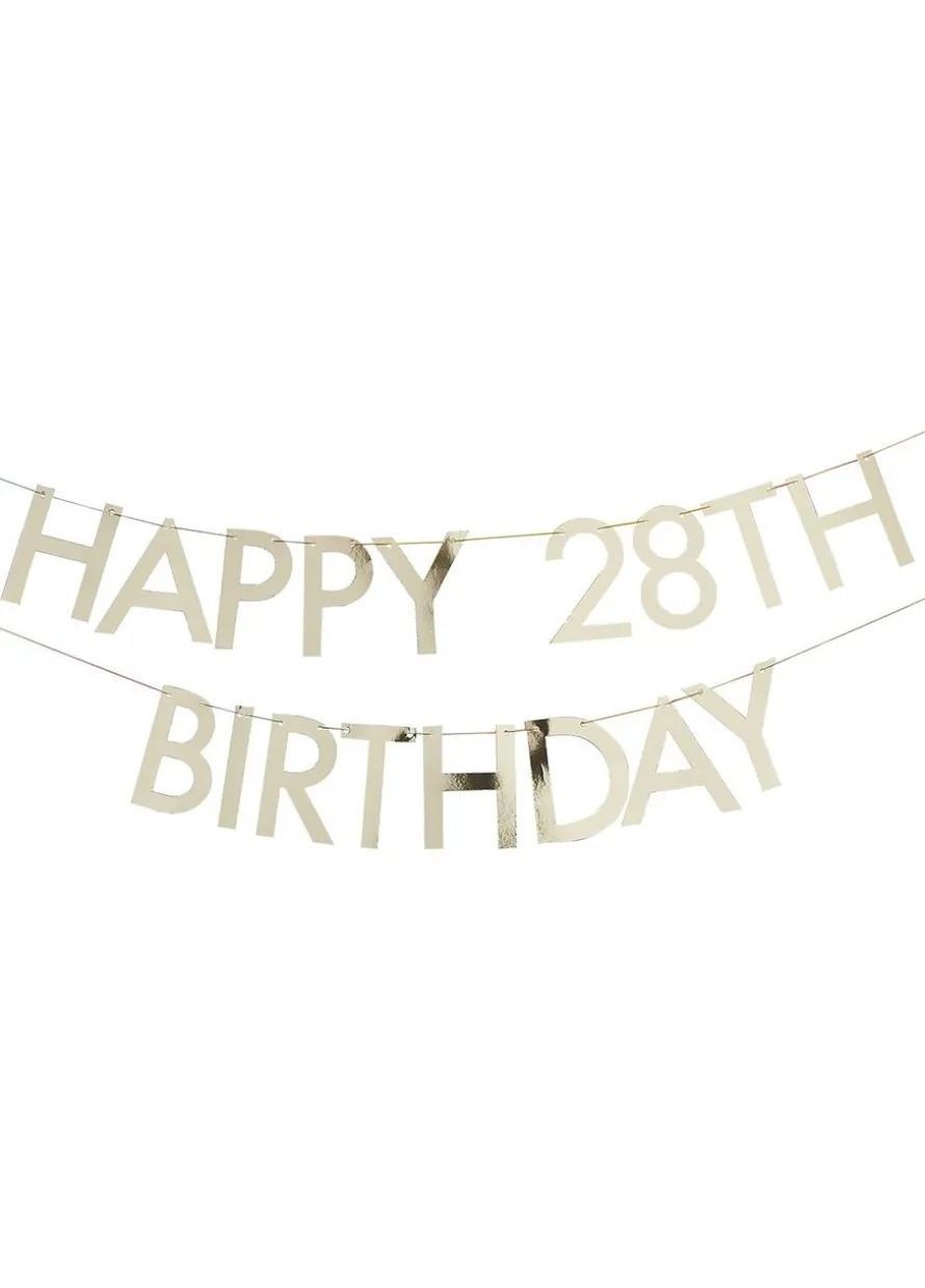 Złota girlanda urodzinowa HAPPY BIRTHDAY personalizowany napis na urodziny