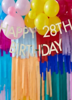 Złota girlanda urodzinowa HAPPY BIRTHDAY personalizowany napis na urodziny