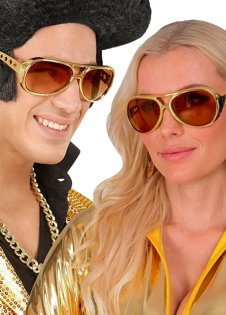 Złote okulary ELVIS lata 50.