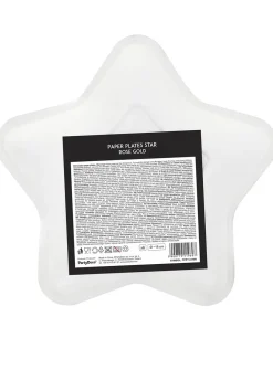 Złote talerzyki jednorazowe GWIAZDKA różowe złoto 18cm (6szt.)