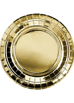 Złote talerzyki papierowe GOLD 18cm (6szt.)