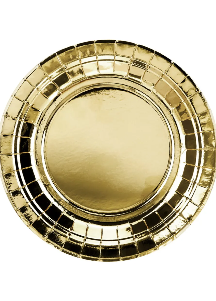 Złote talerzyki papierowe GOLD 18cm (6szt.)