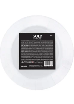 Złote talerzyki papierowe GOLD 18cm (6szt.)