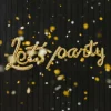 Złoty balon napis LET'S PARTY 2,3 m