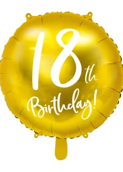 Złoty balon na 18 URODZINY foliowy 45cm