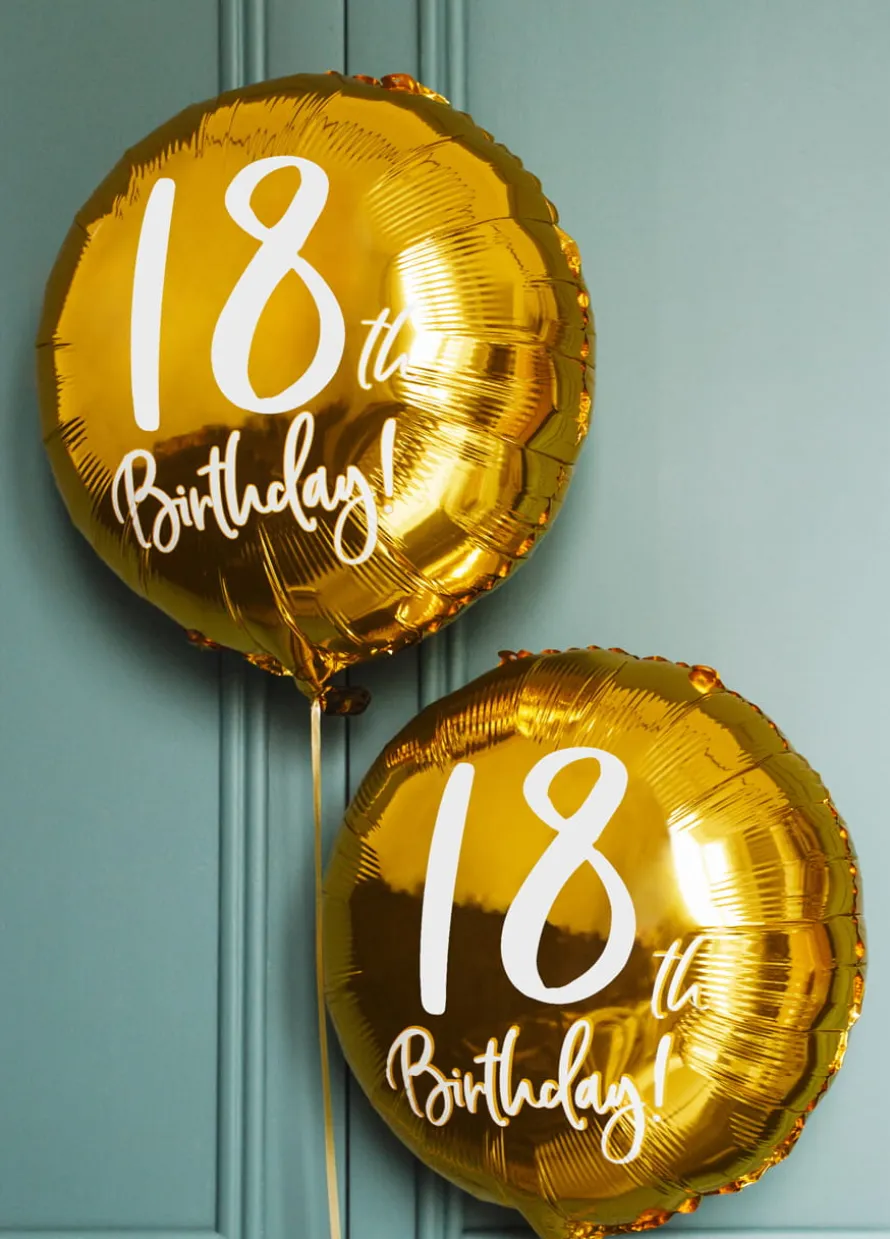 Złoty balon na 18 URODZINY foliowy 45cm