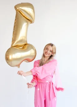 Złoty balon PENIS gadżet na wieczór panieński