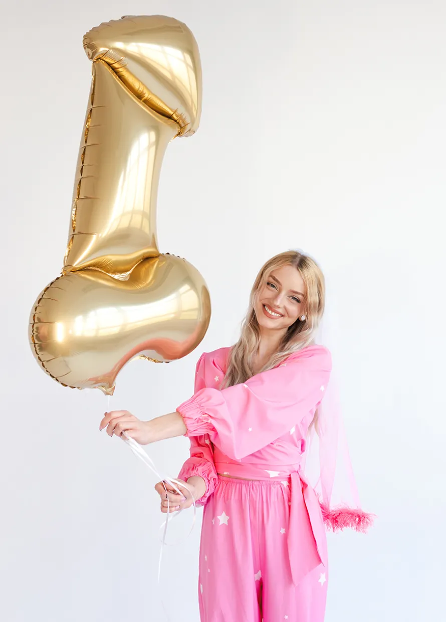 Złoty balon PENIS gadżet na wieczór panieński